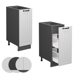 Vicco Armadio cucina dispensa alto Bianco casa di campagna 30 cm , PL Rovere