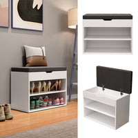 Vicco Panca scarpiera da ingresso Bianco 60 x 45 cm con ripiano