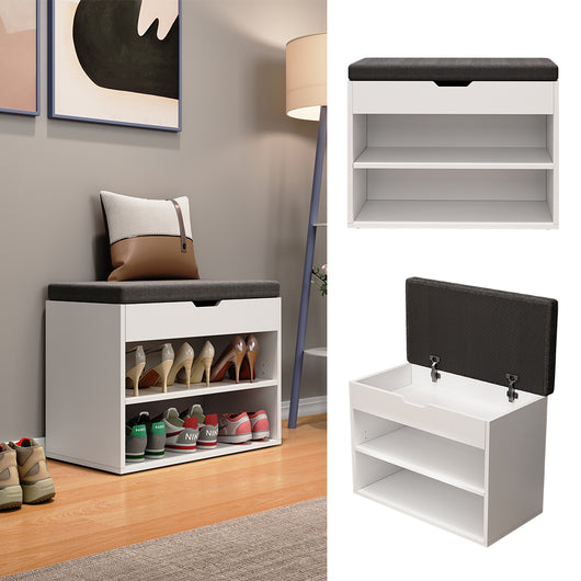 Vicco Panca scarpiera da ingresso Bianco 60 x 45 cm con ripiano