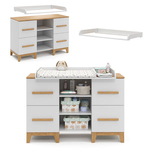 Vitalispa Fasciatoio Bianco 133 x 98 cm XL con 4 cassetti