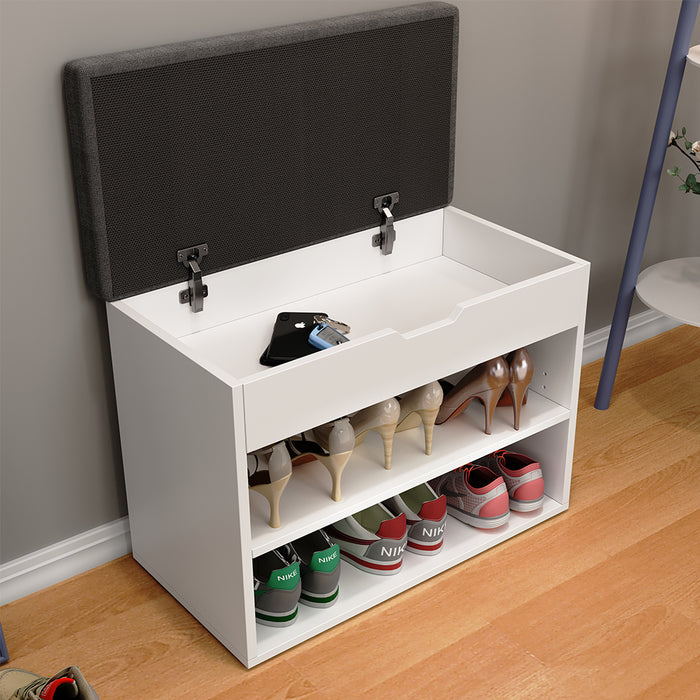 Vicco Panca scarpiera da ingresso Bianco 60 x 45 cm con ripiano