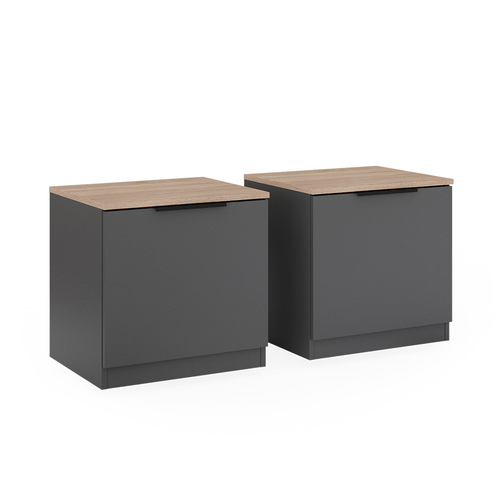 Vicco Comodino camera da letto Antracite 50 x 50 cm Set di 2