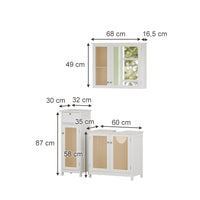 Vicco Set di mobili da bagno Bianco 3 pezzi