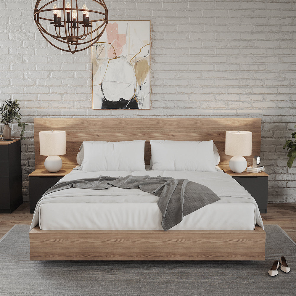 Vicco Comodino camera da letto Antracite 50 x 50 cm Set di 2