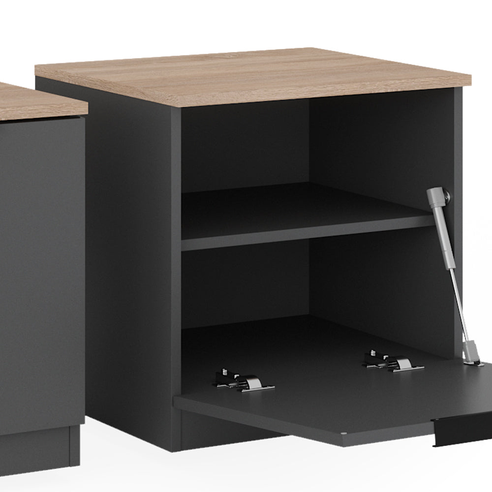 Vicco Comodino camera da letto Antracite 50 x 50 cm Set di 2