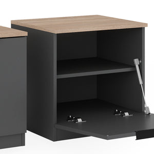 Vicco Comodino camera da letto Antracite 50 x 50 cm Set di 2