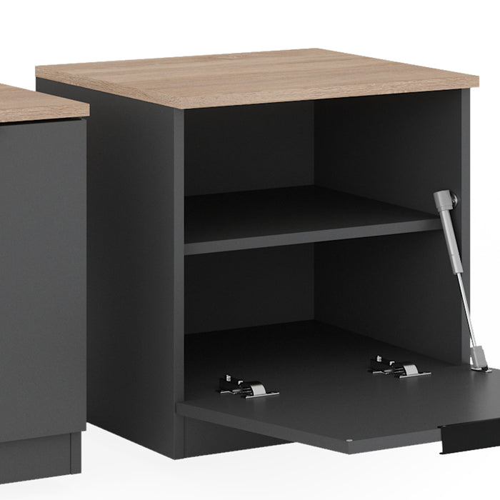 Vicco Comodino camera da letto Antracite 50 x 50 cm Set di 2