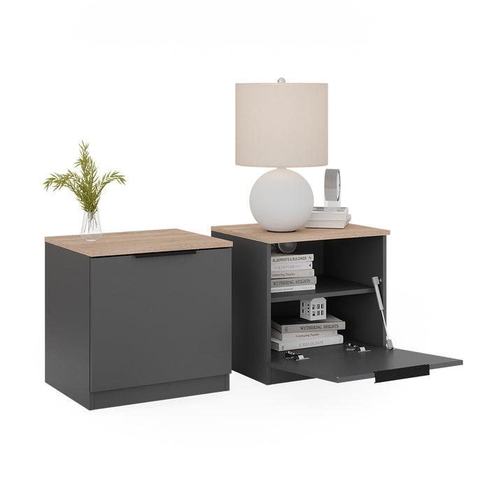 Vicco Comodino camera da letto Antracite 50 x 50 cm Set di 2