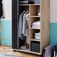 Vicco Armadio multifunzione Sonoma 100 x 168 cm aperto, con rotelle