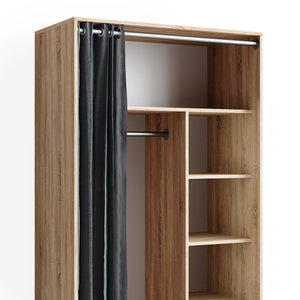 Vicco Armadio multifunzione Sonoma 100 x 168 cm aperto, con rotelle