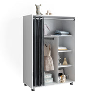 Vicco Armadio multifunzione Bianco 100 x 146.6 cm aperto, con rotelle