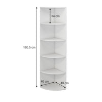 Vicco Libreria Bianco 40 x 180 cm con 5 scomparti