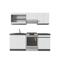 Vicco Cucina componibile Bianco/antracite 200 cm Forma a J