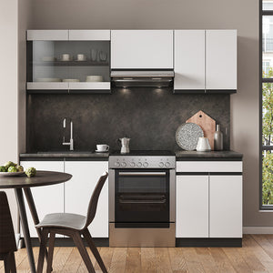 Vicco Cucina componibile Bianco/antracite 200 cm , PL Antracite