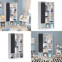 Vicco Guardaroba per bambini Bianco 105.8 x 178.1 cm con appendiabiti a tenda