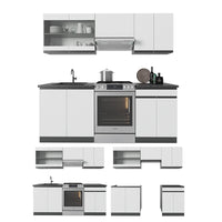 Vicco Cucina componibile Bianco/antracite 200 cm , PL Rovere