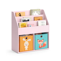 Vicco Libreria bambini rosa 72 x 79 cm con 2 scatole pieghevoli (volpe, coniglio)