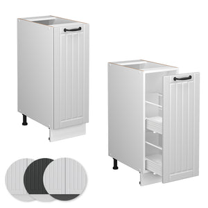 Vicco Armadio cucina dispensa alto Bianco casa di campagna 30 cm , PL Marmo