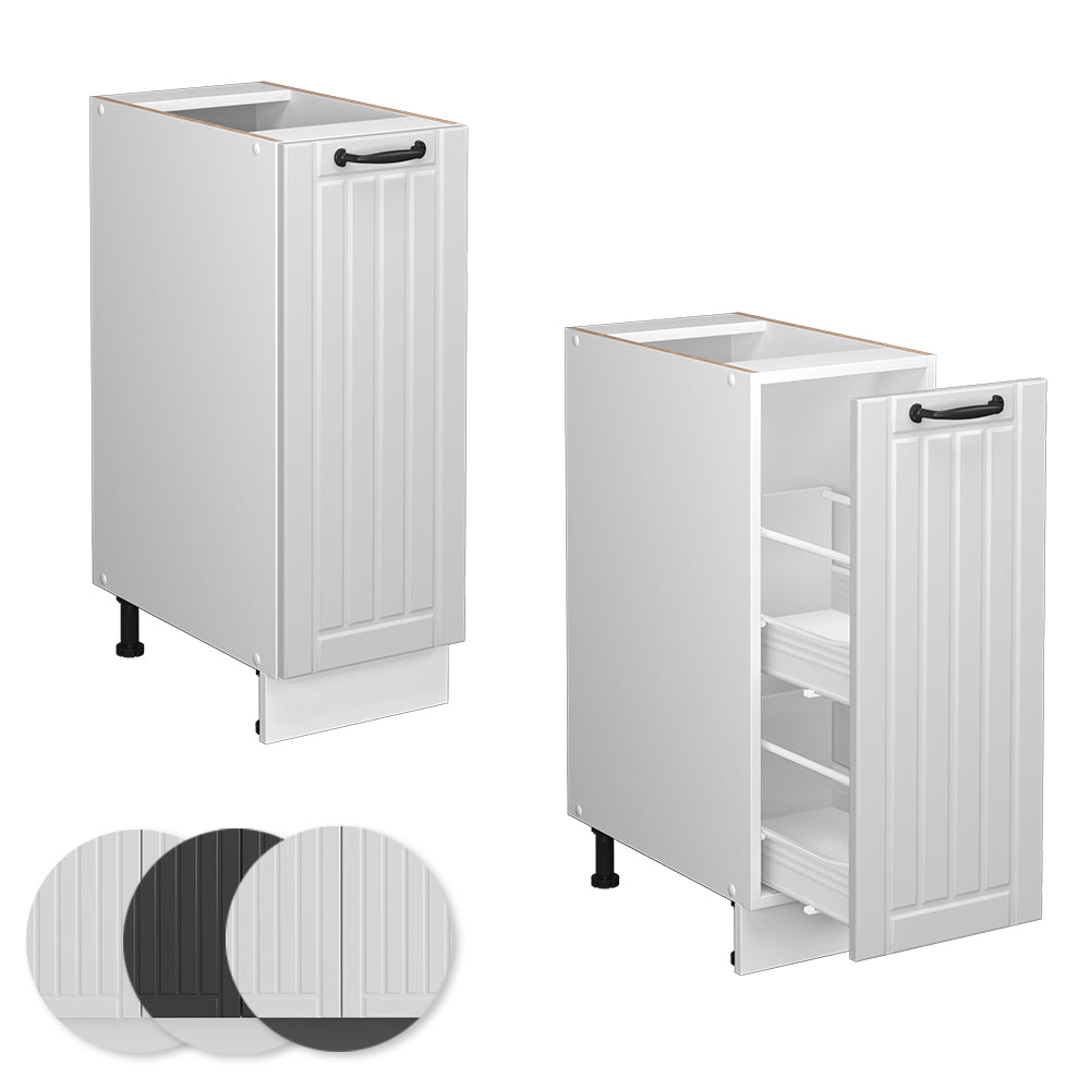 Vicco Armadio cucina dispensa alto Bianco casa di campagna 30 cm , PL Rovere