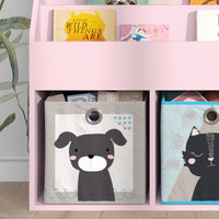 Vicco Libreria bambini rosa 72 x 79 cm con 2 scatole pieghevoli (cane, gatto)