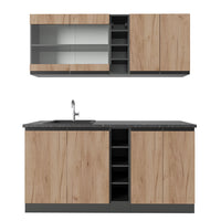 Vicco Cucina completa Quercia dorata/antracite 160 cm Forma a J