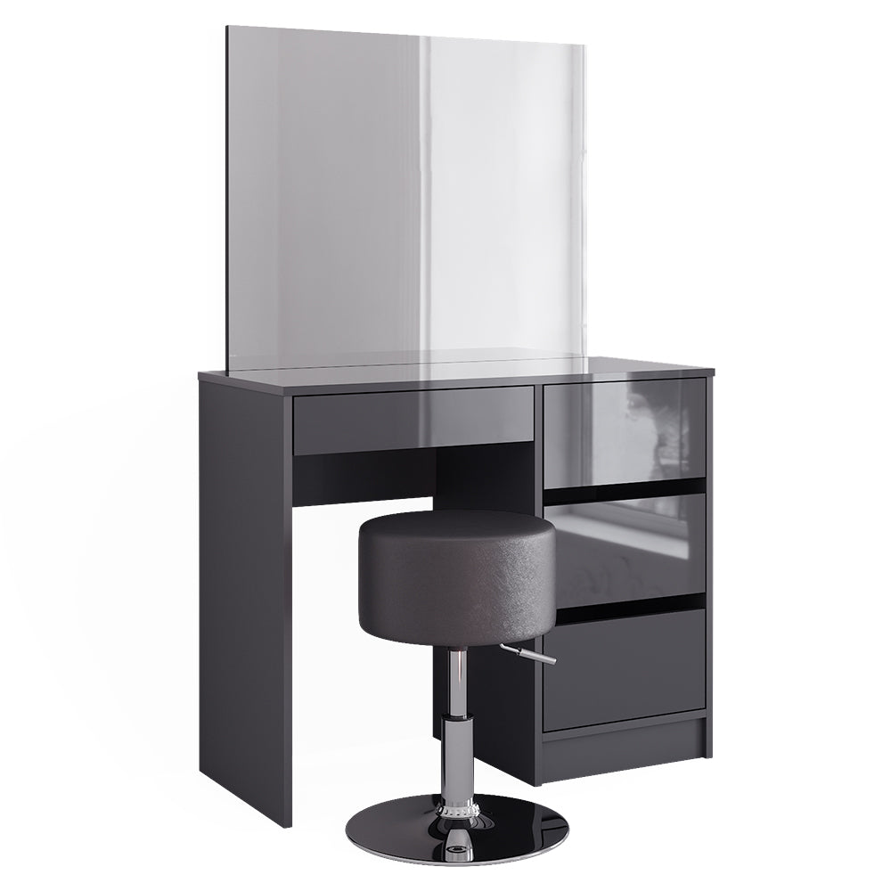 Vicco Tavolo da toeletta Antracite 40 cm con sgabello