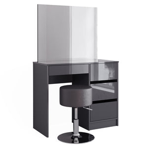 Vicco Tavolo da toeletta Antracite 40 cm con sgabello