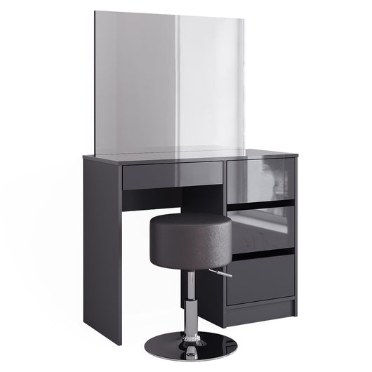 Vicco Tavolo da toeletta Antracite 40 cm con sgabello
