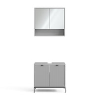 Vicco Set di mobili da bagno Grigio 2 parti