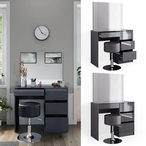 Vicco Tavolo da toeletta Antracite 40 cm con sgabello