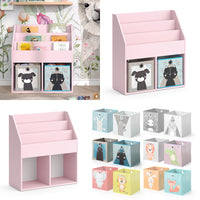 Vicco Libreria bambini rosa 72 x 79 cm con 2 scatole pieghevoli (cane, gatto)