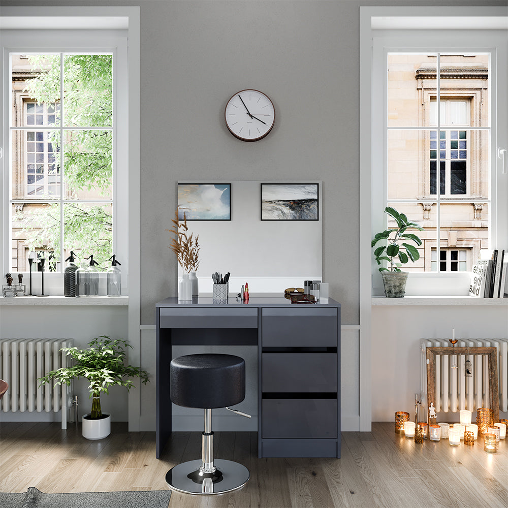 Vicco Tavolo da toeletta Antracite 40 cm con sgabello