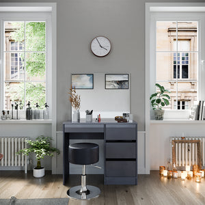 Vicco Tavolo da toeletta Antracite 40 cm con sgabello