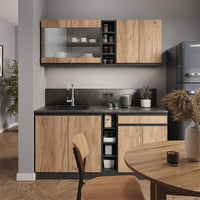 Vicco Cucina completa Quercia dorata/antracite 160 cm , PL Antracite