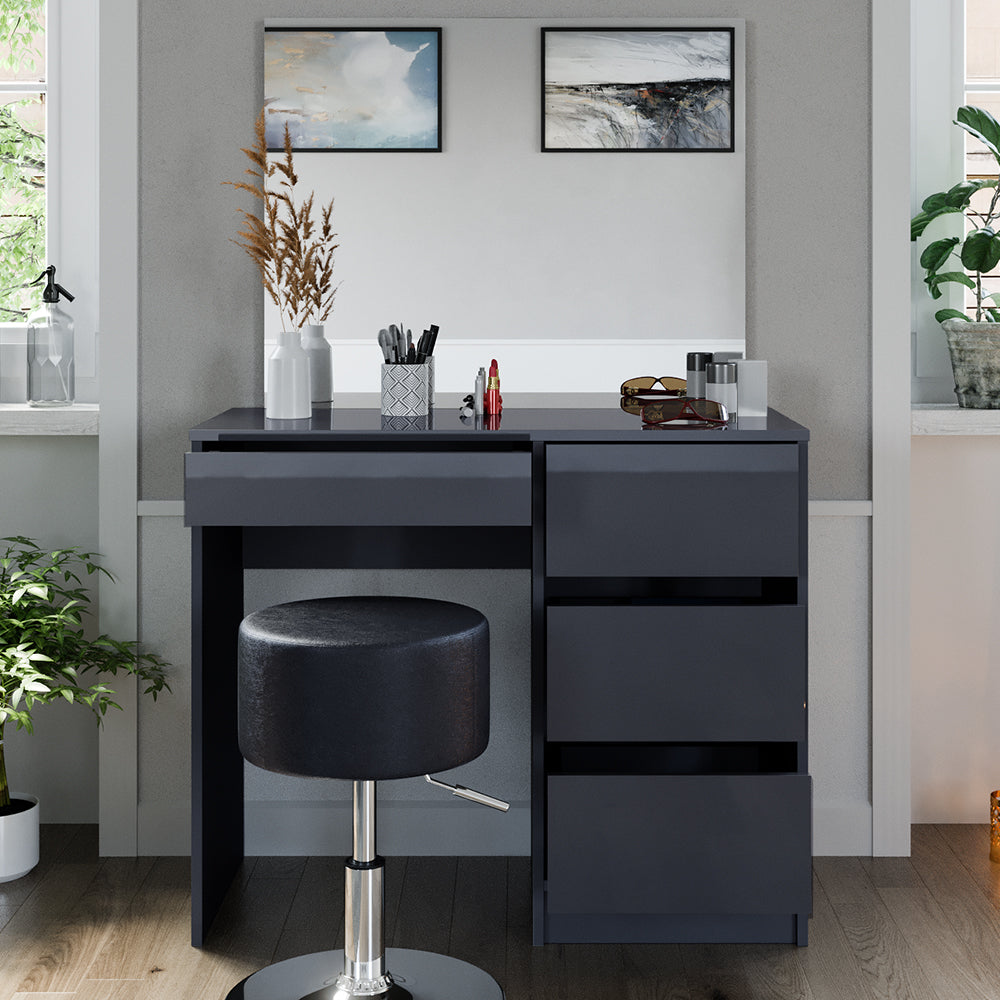 Vicco Tavolo da toeletta Antracite 40 cm con sgabello