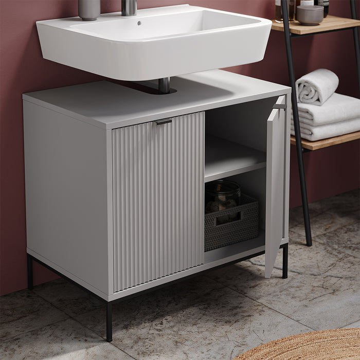 Vicco Mobile sottolavabo per bagno Grigio 70 x 63 cm con ante