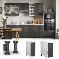 Vicco Armadio cucina dispensa alto Antracite casa di campagna 30 cm , PL Marmo