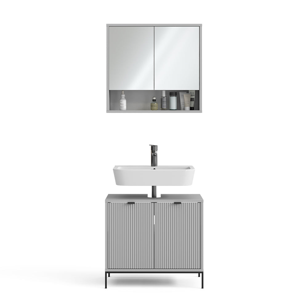 Vicco Set di mobili da bagno Grigio 2 parti