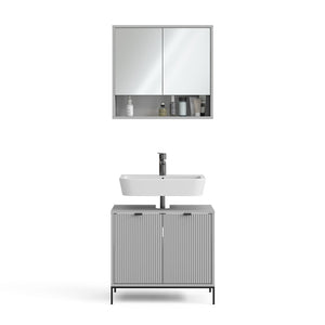 Vicco Set di mobili da bagno Grigio 2 parti