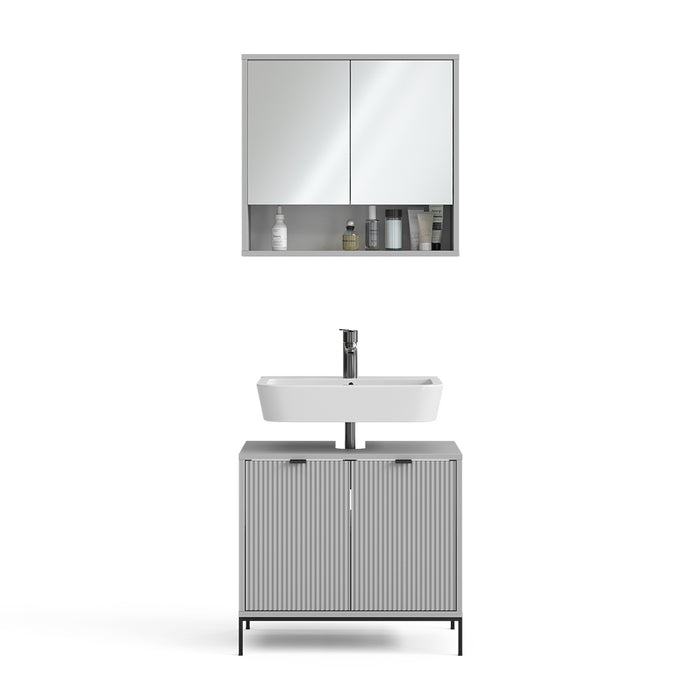 Vicco Set di mobili da bagno Grigio 2 parti