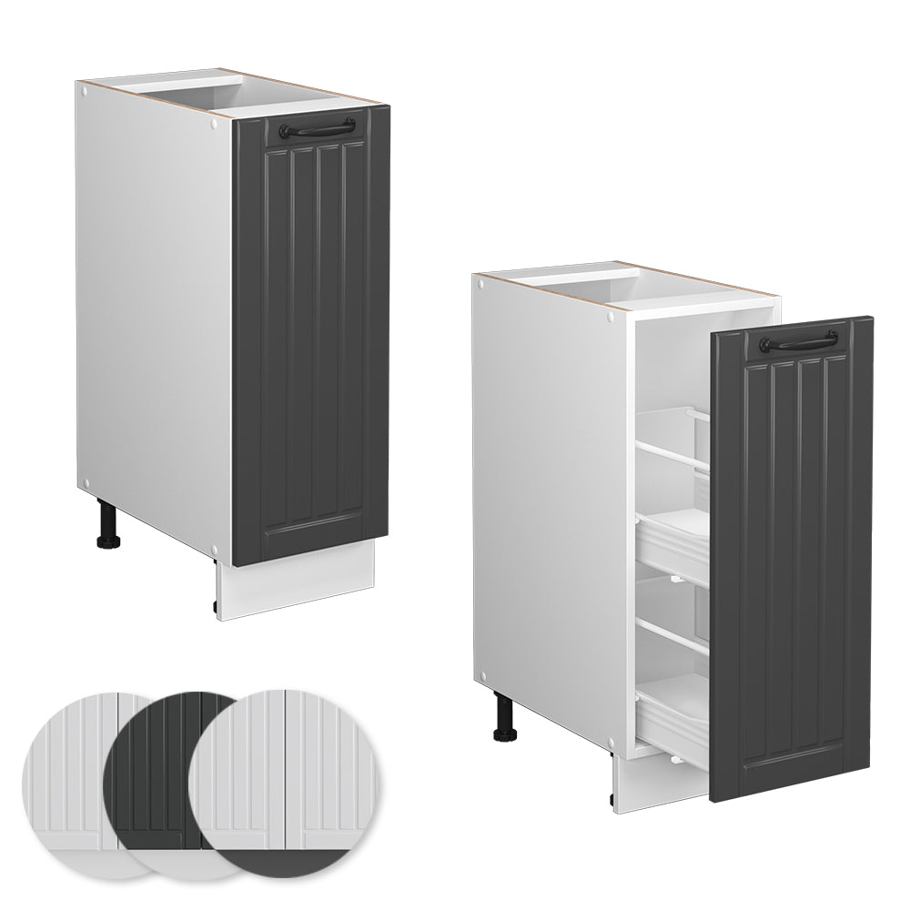 Vicco Armadio cucina dispensa alto Antracite casa di campagna 30 cm , PL Marmo