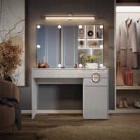 Vicco Tavolo da toeletta Bianco 115 cm con illuminazione a LED