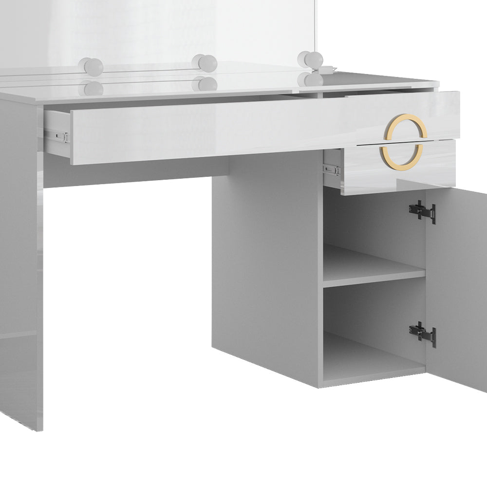 Vicco Tavolo da toeletta Bianco 115 cm con illuminazione a LED