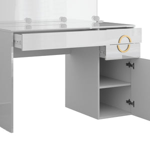 Vicco Tavolo da toeletta Bianco 115 cm con illuminazione a LED