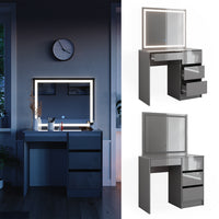 Vicco Set da tavolo per il trucco Grigio 40 cm con specchio a LED