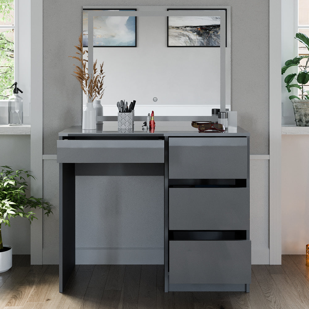 Vicco Set da tavolo per il trucco Grigio 40 cm con specchio a LED