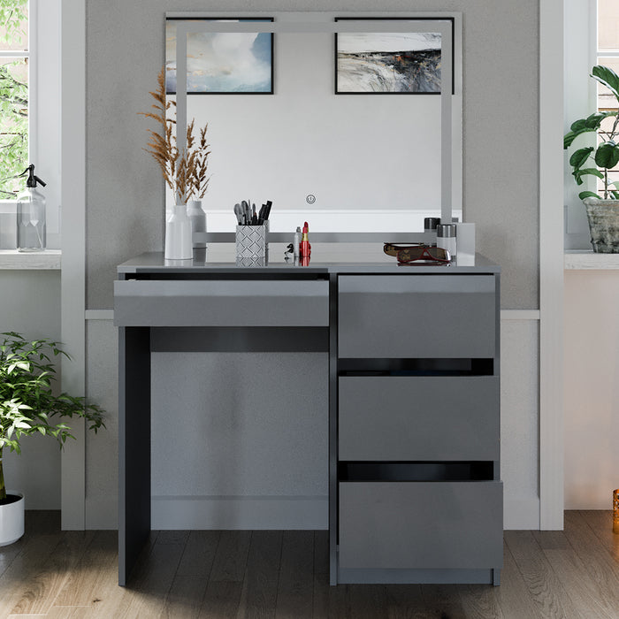 Vicco Set da tavolo per il trucco Grigio 40 cm con specchio a LED