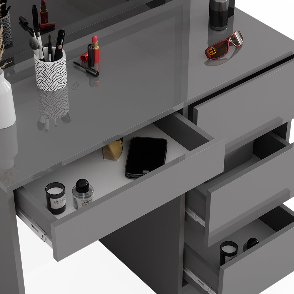 Vicco Set da tavolo per il trucco Grigio 40 cm con specchio a LED