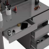 Vicco Set da tavolo per il trucco Grigio 40 cm con specchio a LED