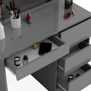 Vicco Set da tavolo per il trucco Grigio 40 cm con specchio a LED